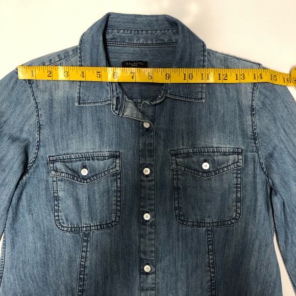 Talbots shirt denim button down size 6Petite - Picture 4 of 7